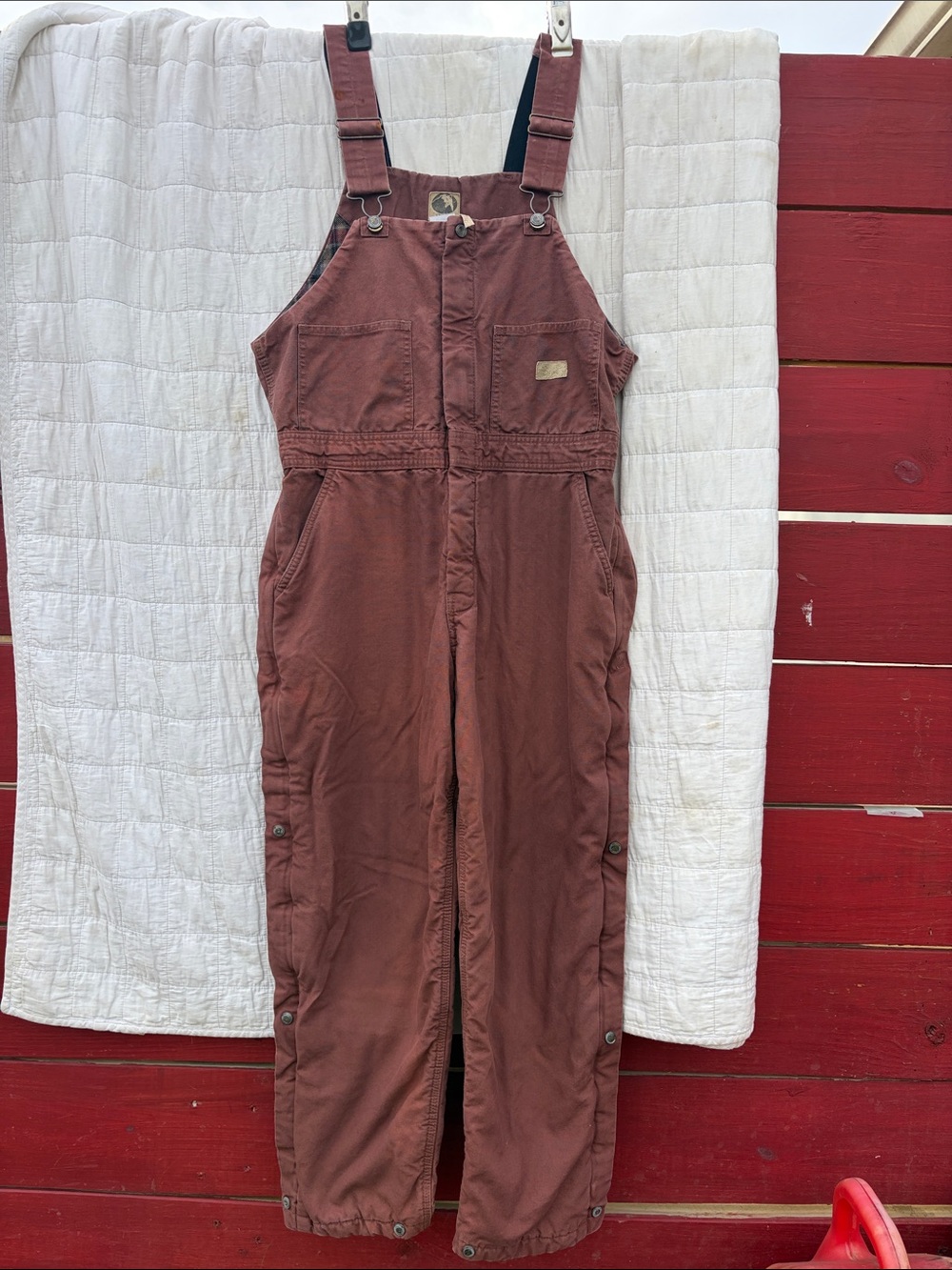 Berne Women’s size large Rust Brown insulated Utility Bib Overalls